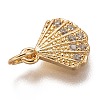 Brass Micro Pave Clear Cubic Zirconia Charms ZIRC-C020-49G-3