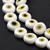 Handmade Evil Eye Lampwork Flat Round Bead Strands LAMP-L058-6mm-21-5