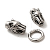 Tibetan Style 304 Stainless Steel Spring Gate Rings FIND-Z046-04AS-04-1