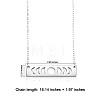 Brass Rectangle with Moon Phase Pendant Necklace with Cable Chains for Women JN1026A-2