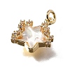 Brass Micro Pave Cubic Zirconia Charms KK-Q043-04G-01-3