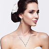 5 Sets 5 Styles Crystal Rhinestone Teardrop Dangle Stud Earrings & Pendant Lariat Necklace SJEW-AN0001-42-2