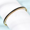 304 Stainless Steel Enamel Hinged Cuff Bangles for Women SA-CBAC920-15G-02-5