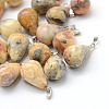 Teardrop Natural Crazy Agate Pendants G-Q435-22-1