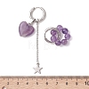 Valentine's Day Heart 304 Stainless Steel Hoop Earrings EJEW-TA00799-03-4