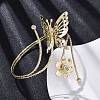 Flower & Butterfly Alloy Arm Cuff Bangles for Girl Women AJEW-A063-01F-G-2