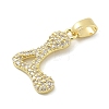 Brass Micro Pave Cubic Zirconia Pendants ZIRC-C012-01G-12-2