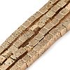 Electroplated Natural Lava Rock Beads Strands X-G-L606-E02-01D-1