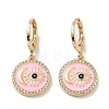 Real 18K Gold Plated Brass Dangle Leverback Earrings EJEW-L269-002G-02-1
