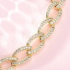 Brass Micro Pave Clear Cubic Zirconia Curb Chain Bracelets for Women BJEW-A034-04A-G-3