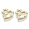 Brass Micro Pave Cubic Zirconia Spring Gate Rings ZIRC-N039-027-NF-3