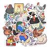 50Pcs Chicken Paper Self-Adhesive Picture Stickers AJEW-S086-07-2