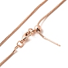 1mm Rack Plating Brass Snake Chain Adjustable Slider Necklaces for Women Men MAK-L044-38RG-2