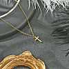 Brass Cross Pendants Necklace for Women NJEW-JN04911-01-2