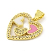 Rack Plating Brass Enamel Cubic Zirconia Pendants KK-B091-14-2