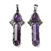 Natural Amethyst Sword Big Pendants G-Q163-08AS-03-1