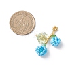 Glass Seed Beaded Berries & Leaf Pendants PALLOY-MZ01114-04-2