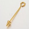 Brass Split Eye Pin KK-O089-08G-2
