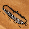 Bohemian Cylinder Glass Seed Beaded Multi-strand Braided Bead Bracelets GU1011-6-2