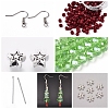 DIY Christmas Theme Glass & Brass Dangle Earring Making Kits DIY-CC0001-25-1