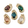 Brass with K9 Glass Pendants KK-C024-38KCG-1