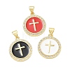 Religion Cross Brass Micro Pave Clear Cubic Zirconia Pendants CU-CBA83A6-03B-G-1