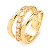 Brass Micro Pave Clear Cubic Zirconia Finger Rings RJEW-D349-02D-G-2