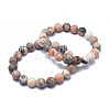 Natural Zebra Jasper Bead Stretch Bracelets X-BJEW-K212-A-035-2