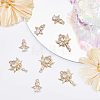 20Pcs 2 Style Rack Plating Brass Micro Pave Clear Cubic Zirconia Pendants KK-FH0004-22-5