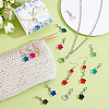 32Pcs 16 Style Glass Pendant Decorations HJEW-BC00114-4