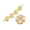Brass Micro Pave Clear Cubic Zirconia and Natural Shell Connector Charms SH-CBA3723-01G-3