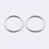 Anti-Tarnish Rhodium Plated 925 Sterling Silver Round Rings STER-F036-03P-0.7x7-2