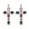 Brass Micro Pave Cubic Zirconia Pendants CU-CBADC6C-13P-08-1