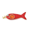 Fish Brass Micro Pave Cubic Zirconia Pendants KK-K408-49G-05-1