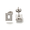 304 Stainless Steel Micro Pave Clear Cubic Zirconia Stud Earrings EJEW-H018-03P-03-1