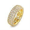 Brass Micro Pave Clear Cubic Zirconia Finger Rings for Women FS-WG796B2-05-4