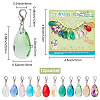 12Pcs 12 Colors Faceted Teardrop Glass Pendant Decorations HJEW-PH01614-2