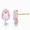 Transparent Brass Stud Earring Findings KK-S365-005-A02-3