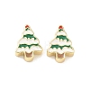 Christmas Brass Enamel Beads KK-I474-G22-1