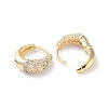 Brass Micro Pave Cubic Zirconia Hoop Earrings EJEW-P259-16G-2