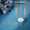 8Pcs 4 Style Brass Micro Pave Clear Cubic Zirconia Hoop Earrings Findings EJEW-BBC0001-20-4