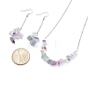 Natural Fluorite Chips Beaded Jewelry Set SJEW-JS01231-02-8