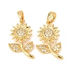 Brass Micro Pave Clear Cubic Zirconia Pendants KK-G543-05G-01-1