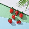 25Pcs 5 Sizes Resin Strawberry Pendants RESI-ZZ0001-06-7