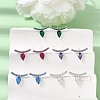 Brass Micro Pave Cubic Zirconia Stud Earrings EJEW-G471-14P-1