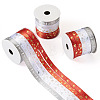 3 Rolls 10M  5 Colors Hot Stamping Christmas Polyester Ribbons Set OCOR-TA0002-13-3