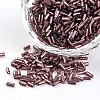 Silver Lined Round Hole Glass Bugle Beads SEED-I001-56-1