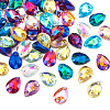  72pcs 12 colors Teardrop Shape Sew on Rhinestone GLAA-TA0001-45-3