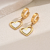 Romantic Stainless Steel Hollow Heart Pendant Hoop Earrings for Sweet Daily Parties XH1770-2-1