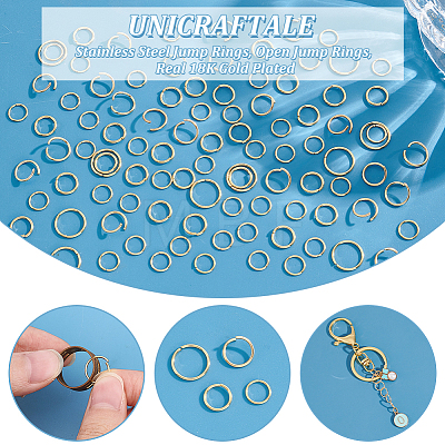 4 Styles 304 Stainless Steel Open Jump Rings STAS-UN0058-01-1